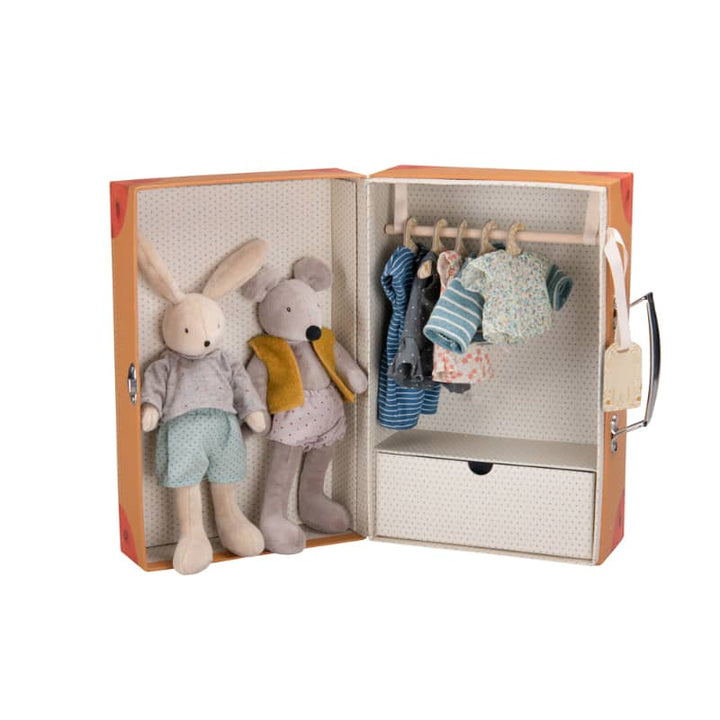 Moulin Roty Suitcase Rabbit & Mouse Wardrobe