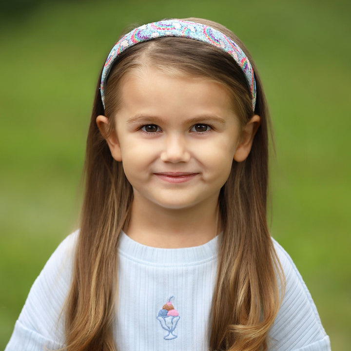 Rainbow Glitter Headband - Kids Hair Accessories: Pink