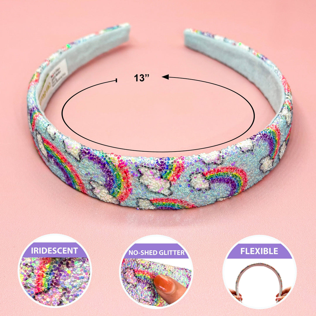 Rainbow Glitter Headband - Kids Hair Accessories: Purple