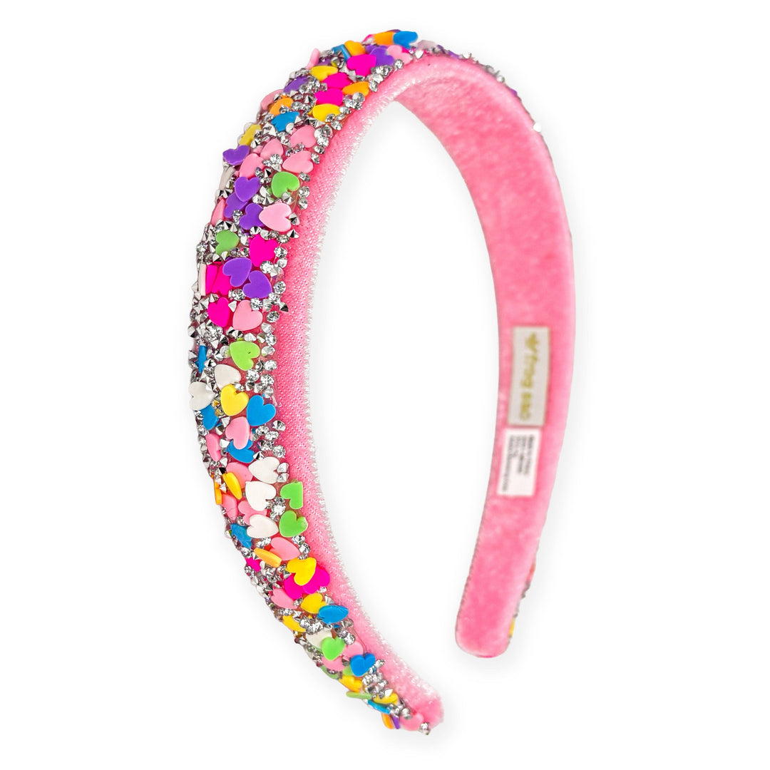 Candy Heart Headband - Confetti Hair Band: Rainbow