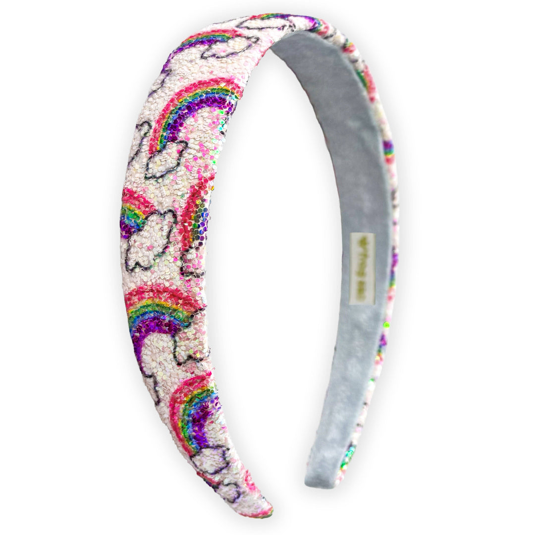 Rainbow Glitter Headband - Kids Hair Accessories: Purple