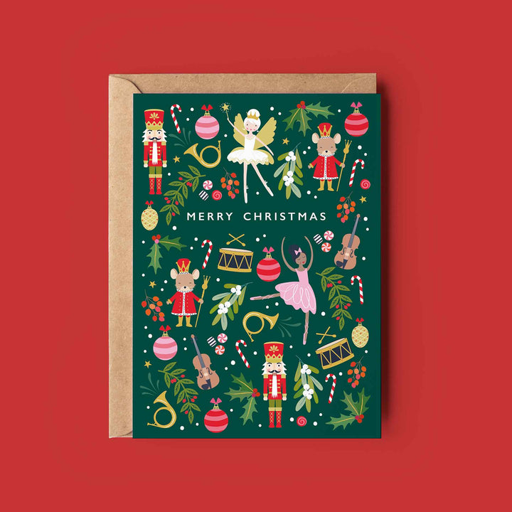 Nutcracker Christmas Card | Patterned Christmas Card