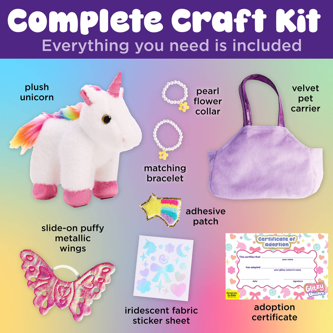 Decorate a Glitzy Unicorn DIY Craft Kit for Kids