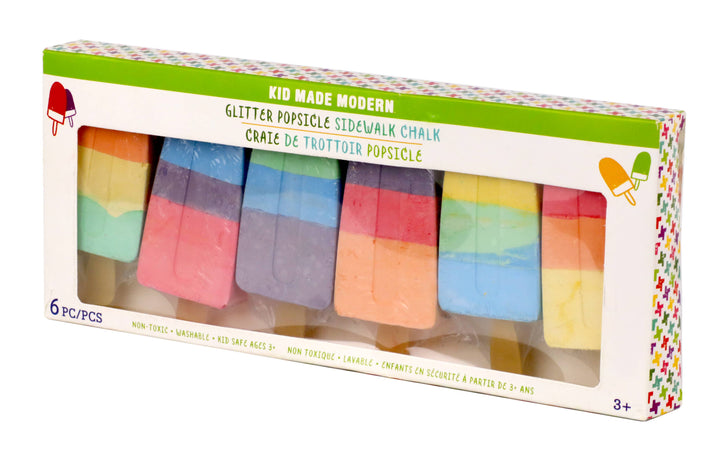 3 Color Popsicle Glitter Chalk 6 Pack