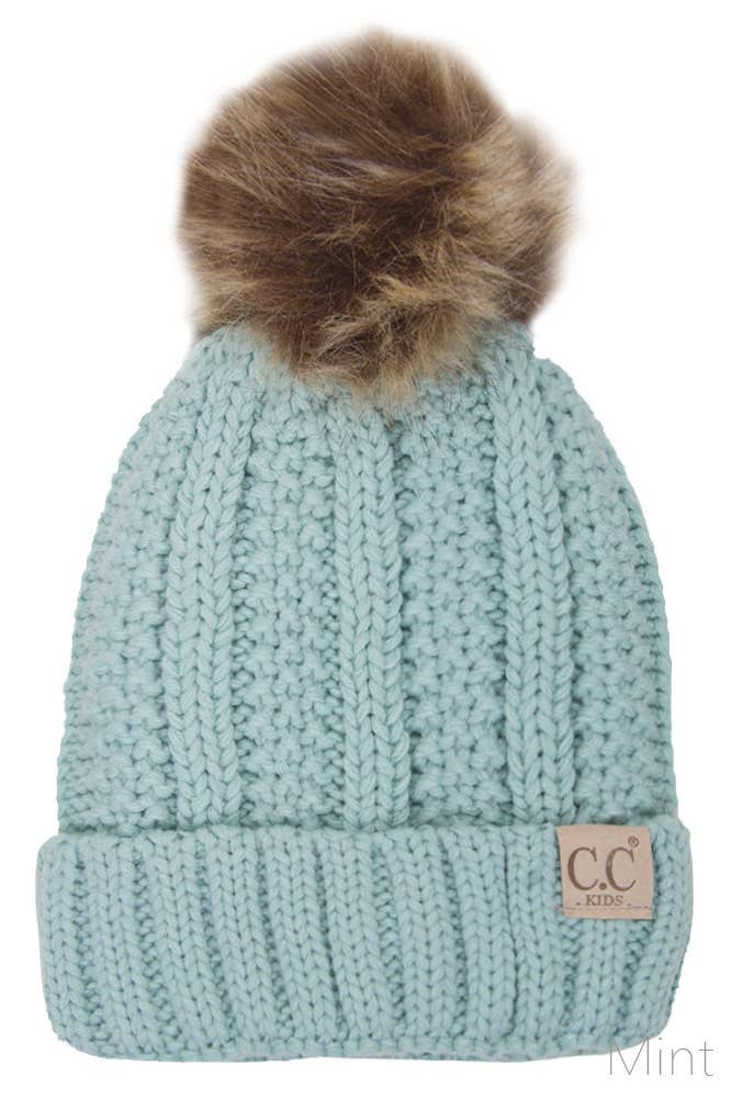 CC Kids Solid Color Lining Beanie: Pale Pink