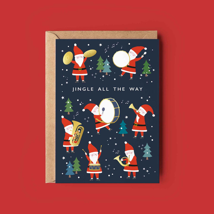 Santa Band Christmas Card | Fun Father Christmas Card