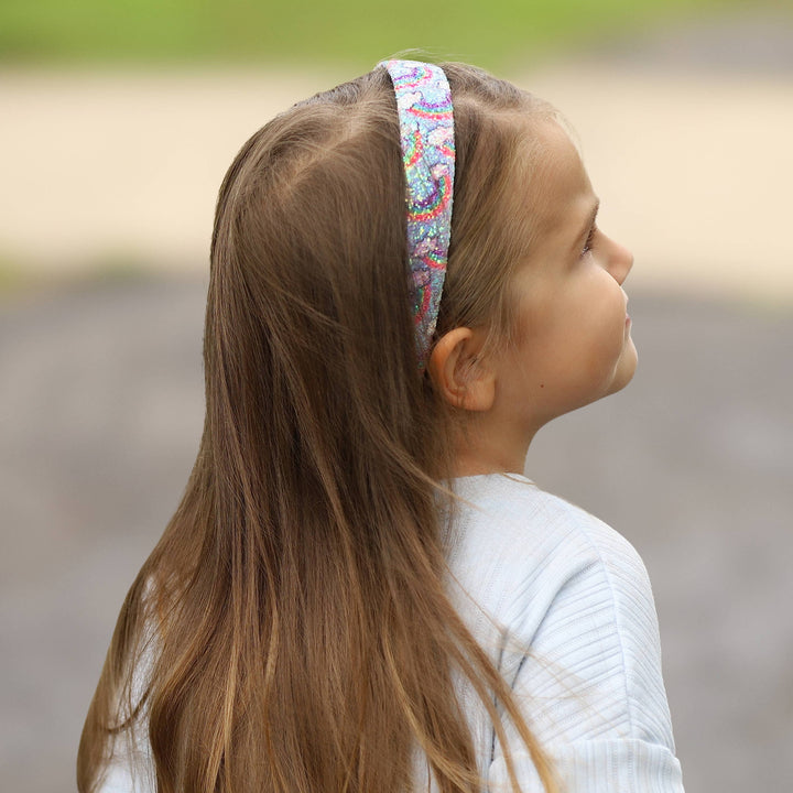 Rainbow Glitter Headband - Kids Hair Accessories: Pink