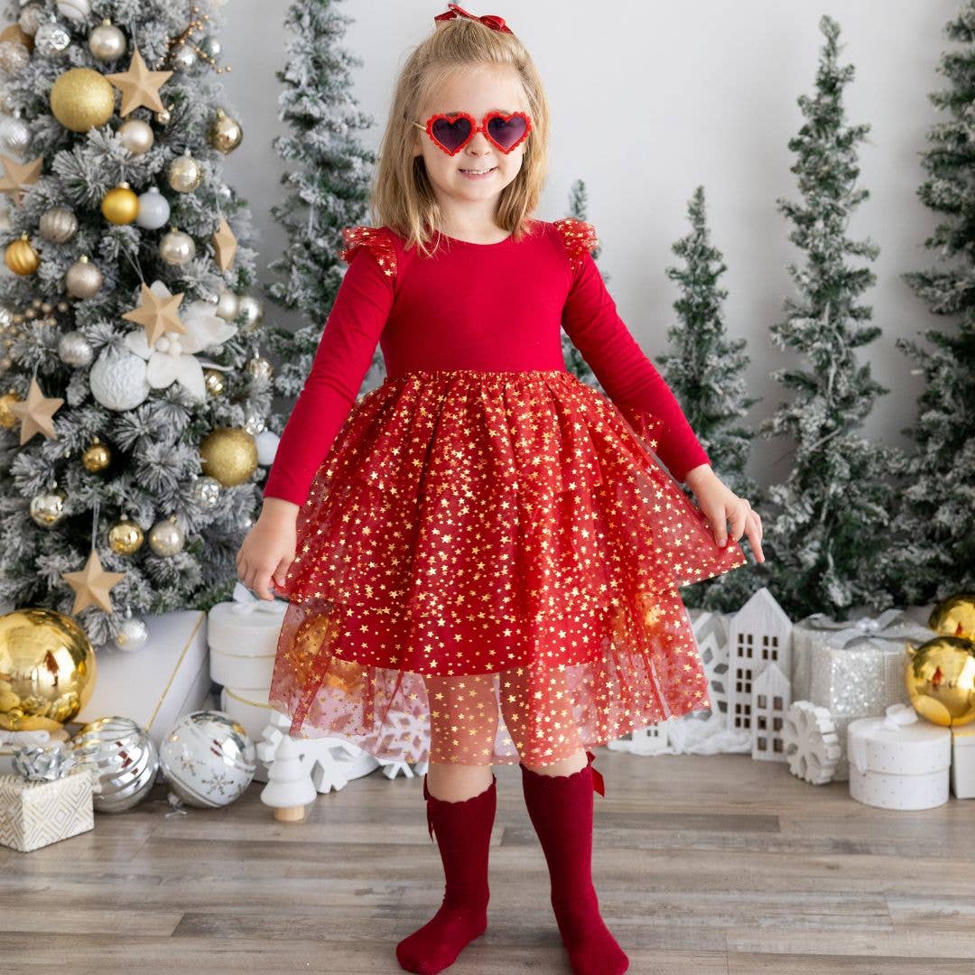 Scarlett Shimmer Christmas Long Sleeve Tutu Dress: 3T Scarlett Shimmer Christmas Long Sleeve Tutu Dress: 3T