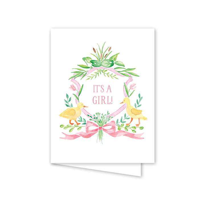 Little Duckling Pink Baby Card