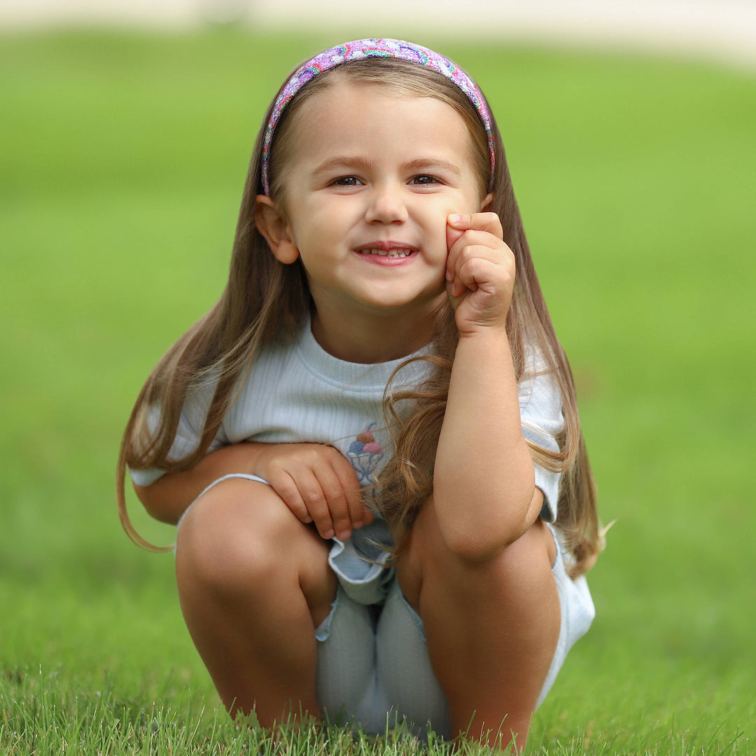 Rainbow Glitter Headband - Kids Hair Accessories: Pink