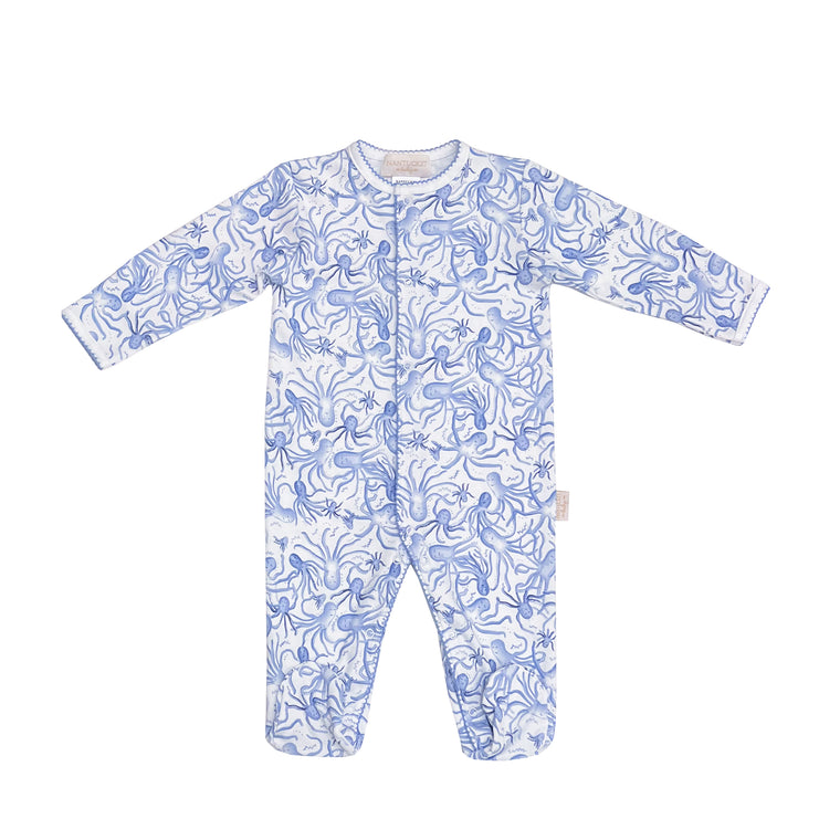 Octopus Toile Pima Footed Romper