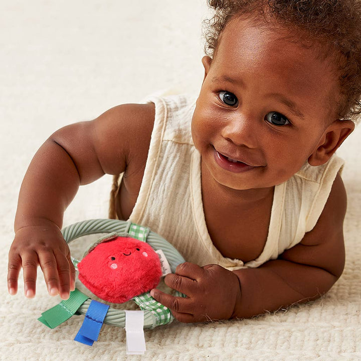 *NEW* Itzy Ring Pal™ - Teething Ring with Plush Character: Taupe Bear