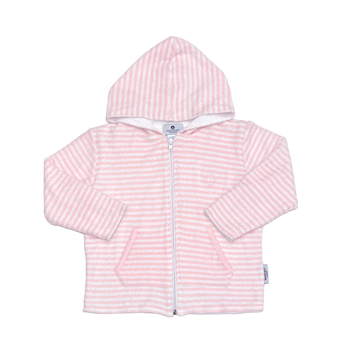 Portside Stripe Towelling Beach Jacket-Primrose