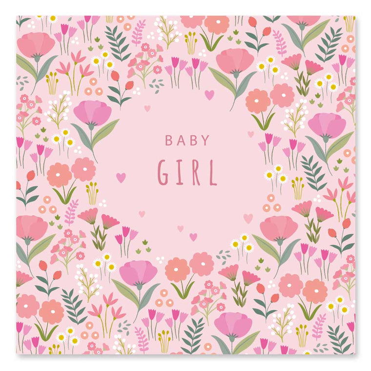 Baby Girl / New Baby Pink Floral Card