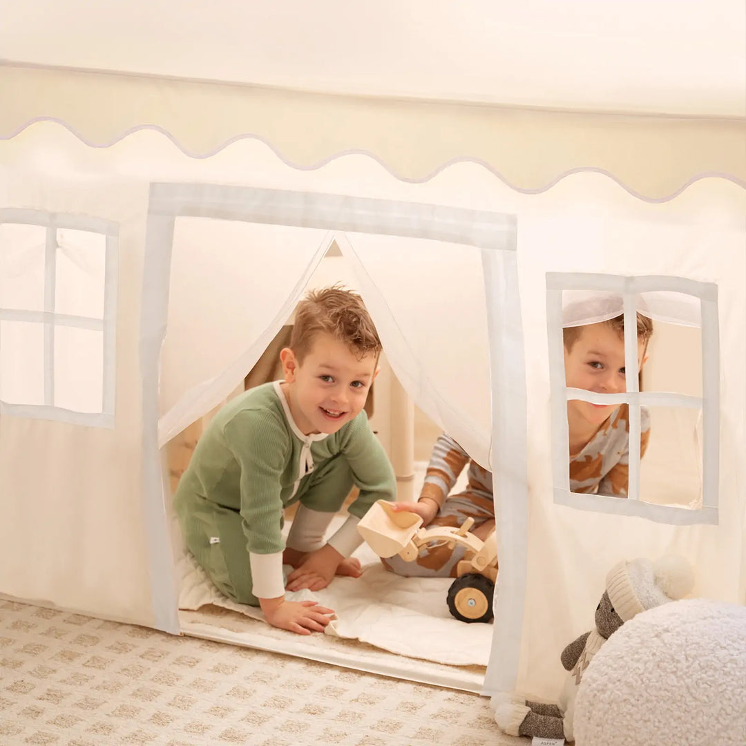 Tiny Land® Playhouse Tent – Natural Cream Indoor Tent for Kids
