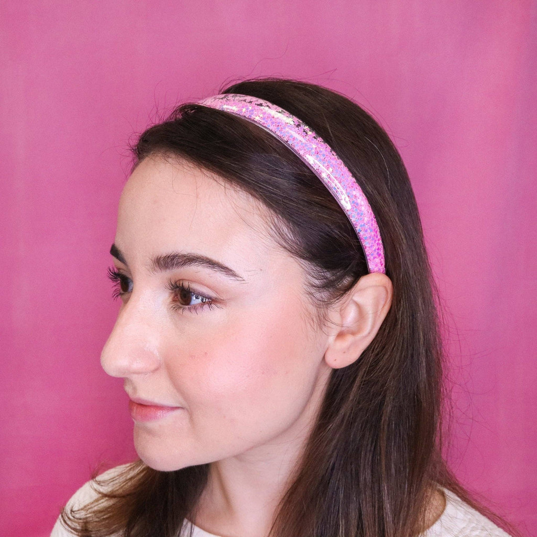 Shaker Glitter Headband with Teeth: Blue