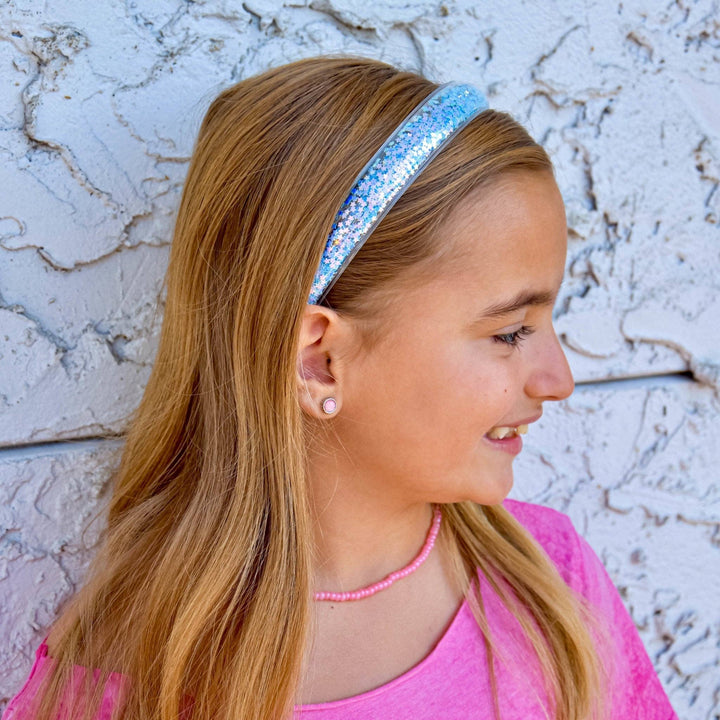 Shaker Glitter Headband with Teeth: Purple