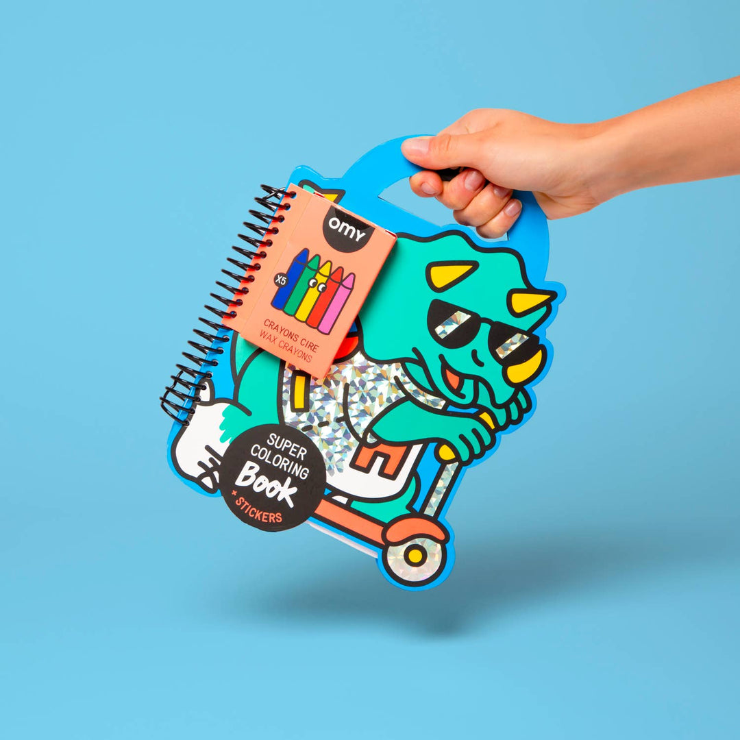 DINO SUPER COLORING & STICKER BOOK