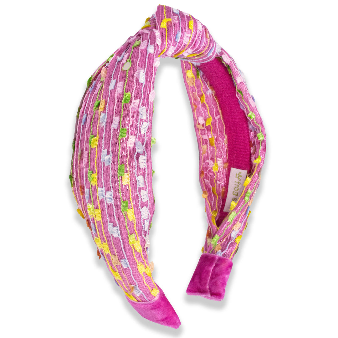 Kids Knot Headband - Confetti Hair Accessories for Girls: Pink