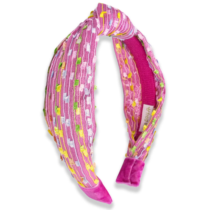 Kids Knot Headband - Confetti Hair Accessories for Girls: Pink