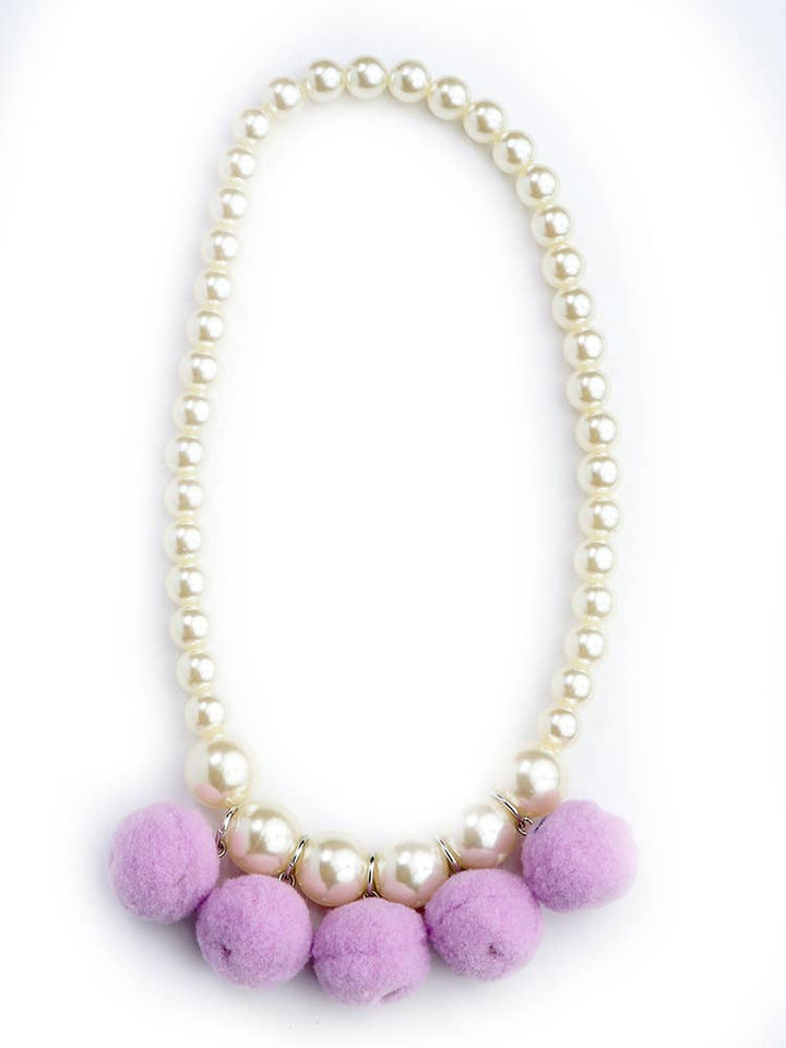 Pom Pom Necklace: Hot Pink
