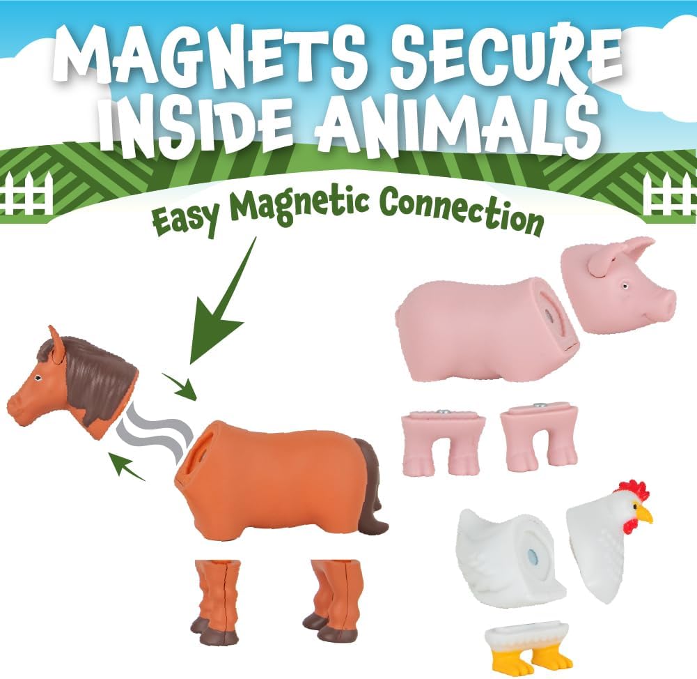 Mini Magnetic Mix or Match Animals - Farm Animals