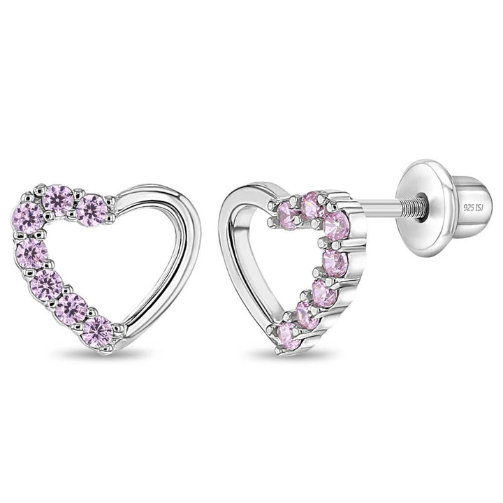 Two in One Heart Toddler / Kids Earrings - Sterling Silver