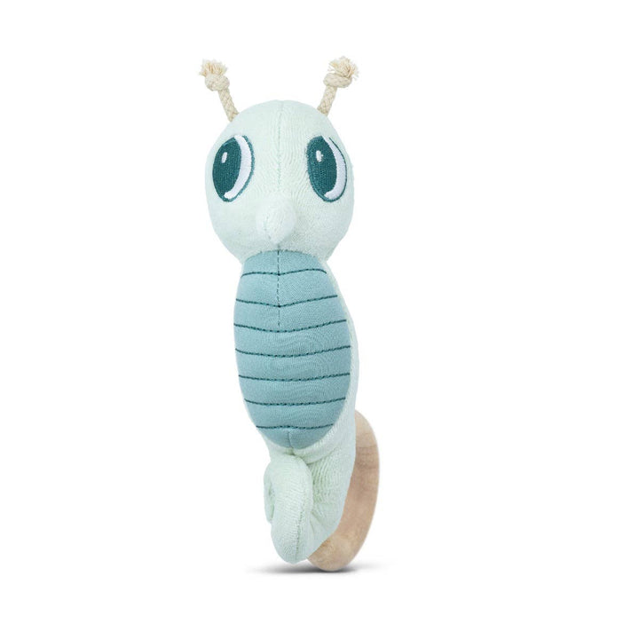 Teal Seahorse Teething Rattle: Teal