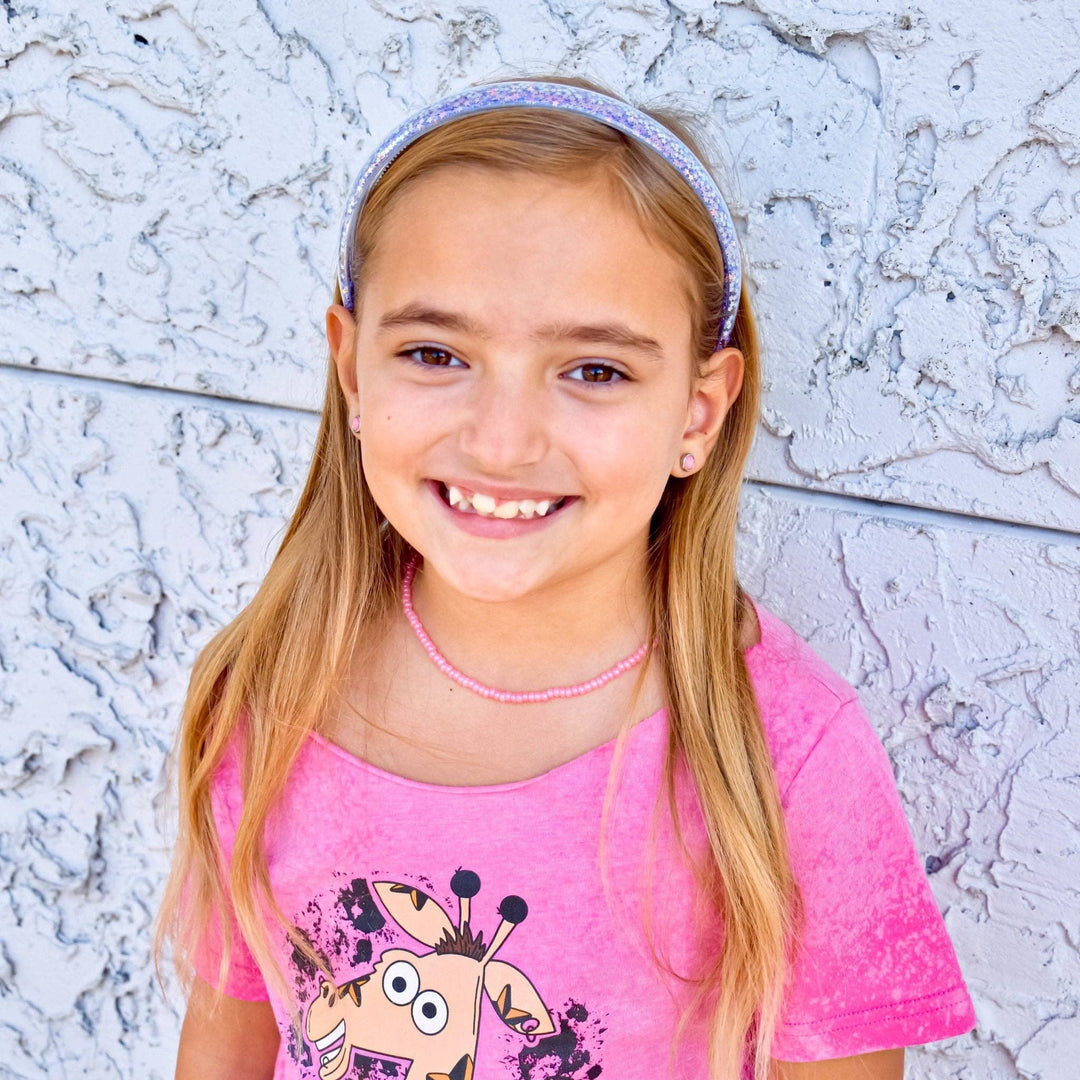 Shaker Glitter Headband with Teeth: Purple
