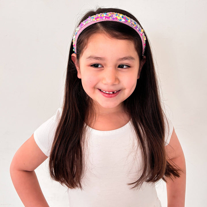 Candy Heart Headband - Confetti Hair Band: Rainbow