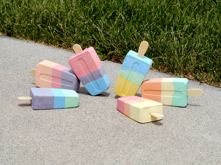 3 Color Popsicle Glitter Chalk 6 Pack