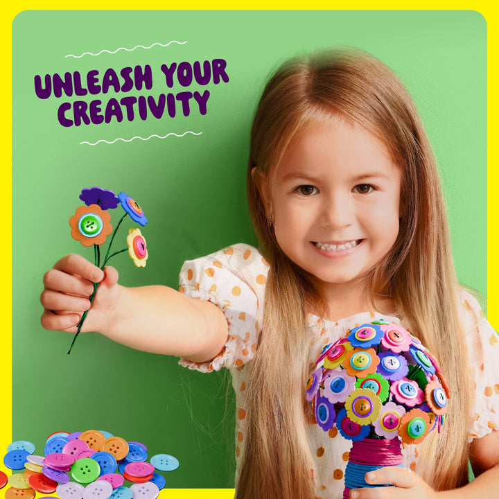 Light Up Button Flower Craft Kit