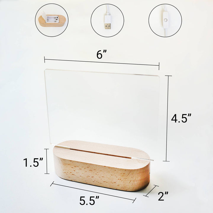 LED Writing Board – Reusable Message &amp; Reminder Light Board: Rectangle Base