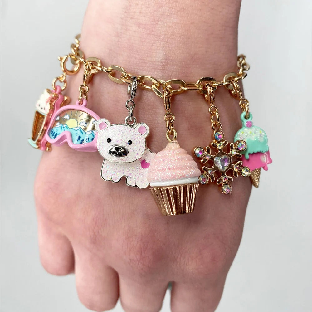 Pink Glitter Cupcake Charm