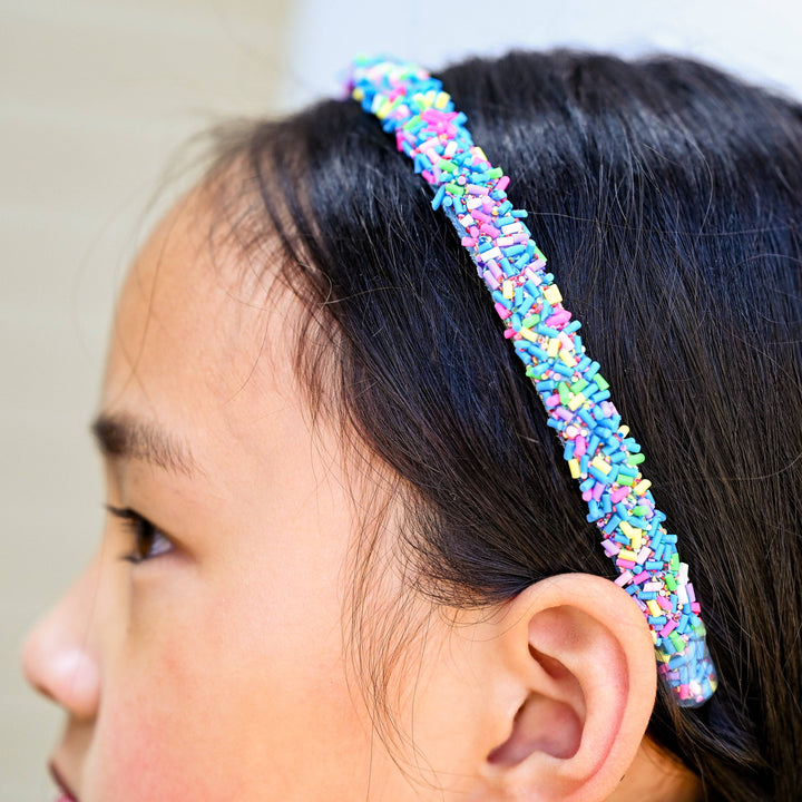 Thin Sprinkle Headband -Blue