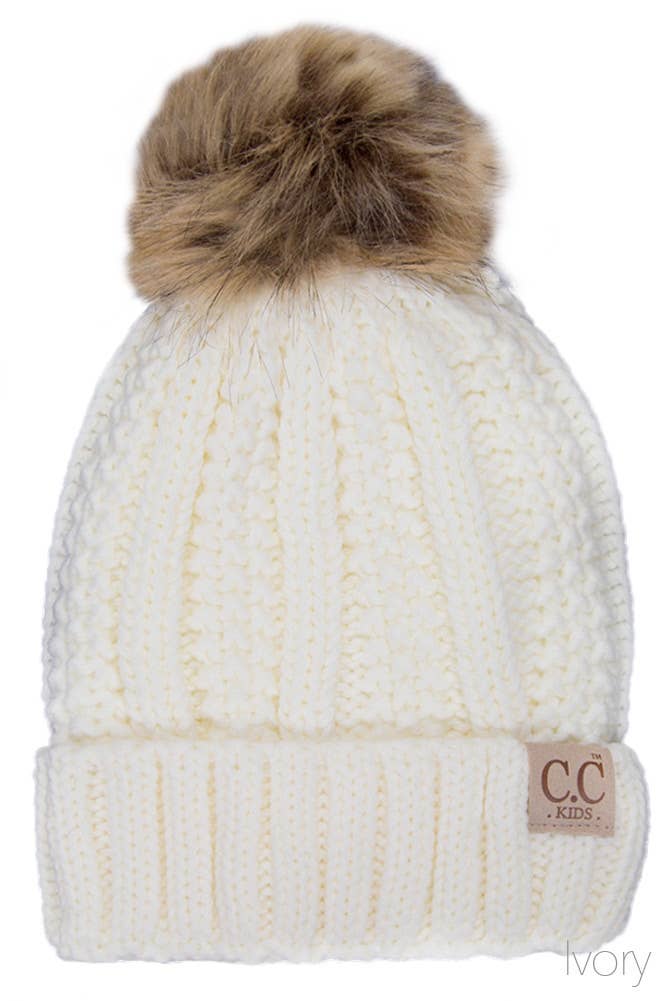 CC Kids Solid Color Lining Beanie: Pale Pink