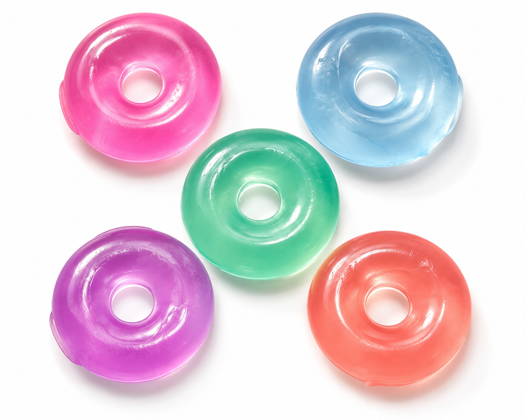 FEELZiES™ Jelly Donut Squishy™ – Wearable Sensory Fidget: Grape Glaze
