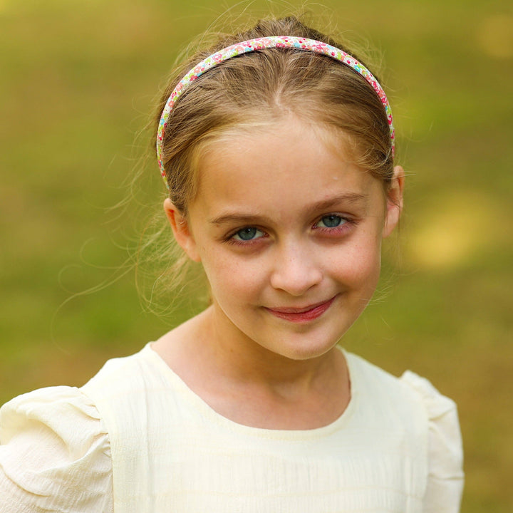 Thin Floral Headband - Non Slip Hair Accessories for Kids: Light Blue