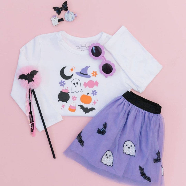 Girly Ghost Halloween Clip Set - Kids Halloween Hair Clips