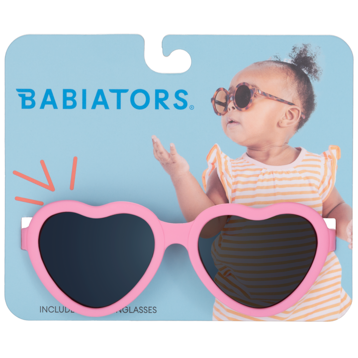 Candy Pink Heart Baby Sunglasses on Peggable Hangtag: Ages 0-2