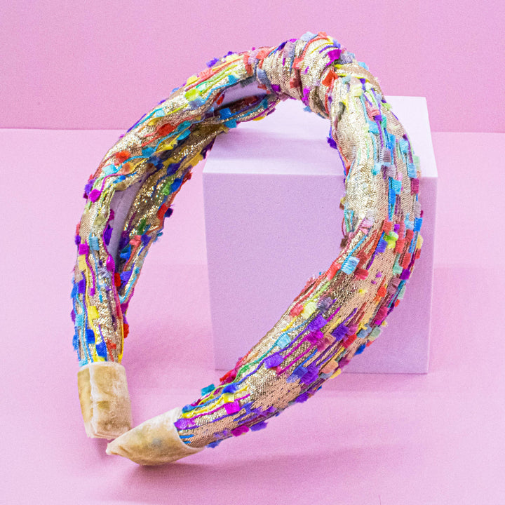 Kids Knot Headband - Confetti Hair Accessories for Girls: Aqua