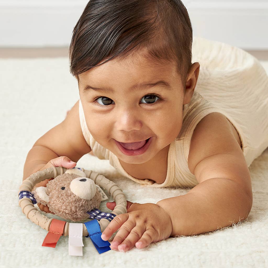 *NEW* Itzy Ring Pal™ - Teething Ring with Plush Character: Pink Kitty