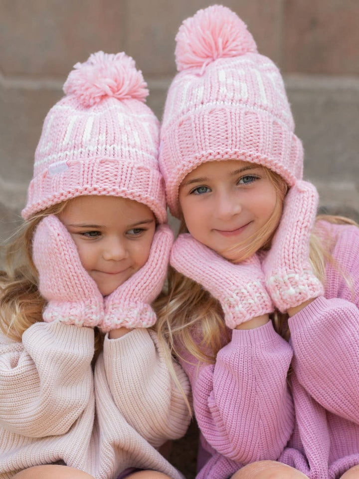 Pink Knit Mittens: Baby/Toddler (3-36 months)