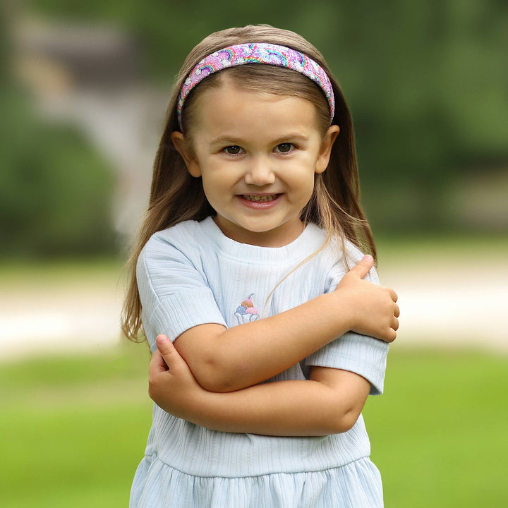 Rainbow Glitter Headband - Kids Hair Accessories: Pink