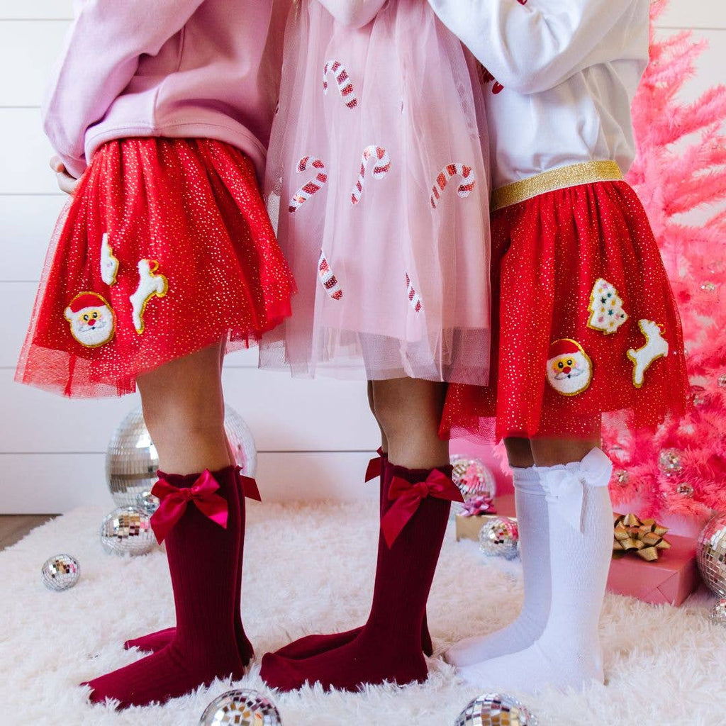 Christmas Patch Tutu - Dress Up Skirt - Kids Holiday Tutu: 4-6Y