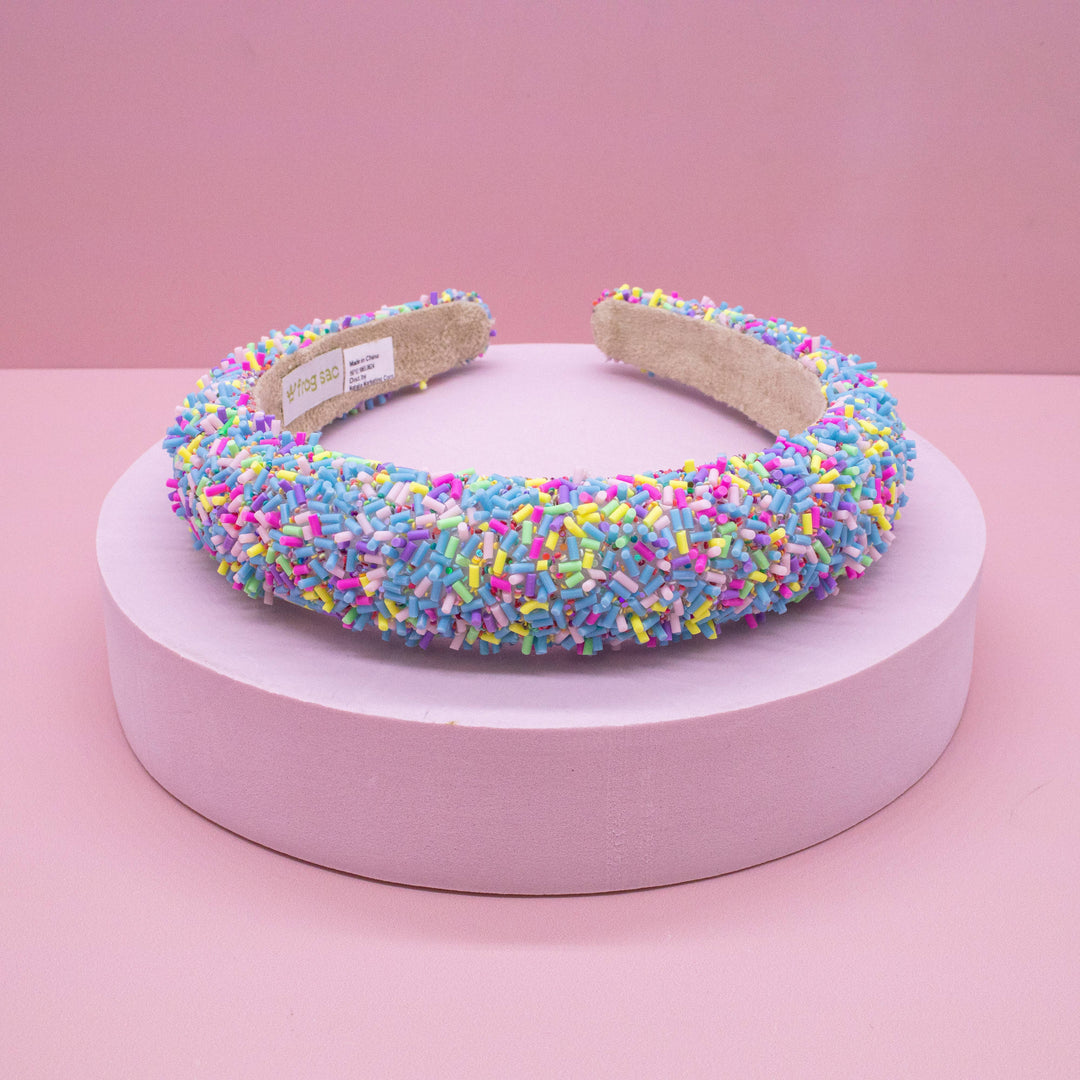 Padded Sprinkles Headband: Light Blue