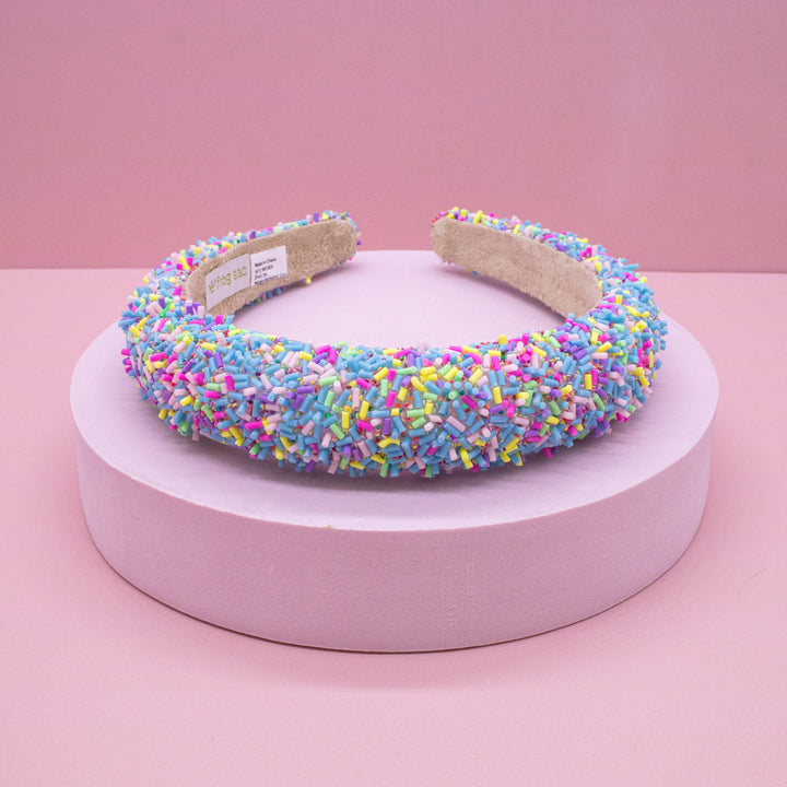 Padded Sprinkles Headband: Light Blue
