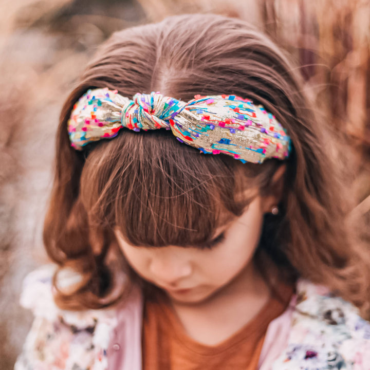 Kids Knot Headband - Confetti Hair Accessories for Girls: Aqua