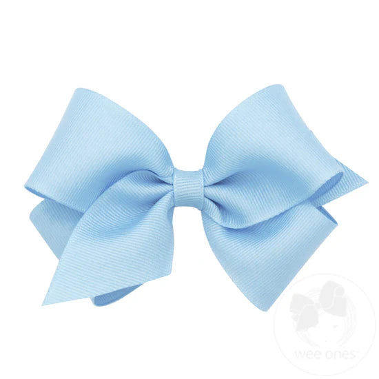 Small Classic Grosgrain Hair Bow-Millennium Blue