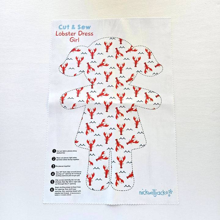 Sew Your Own Lobster Girl Doll Kit, Beginner Sewing Kit